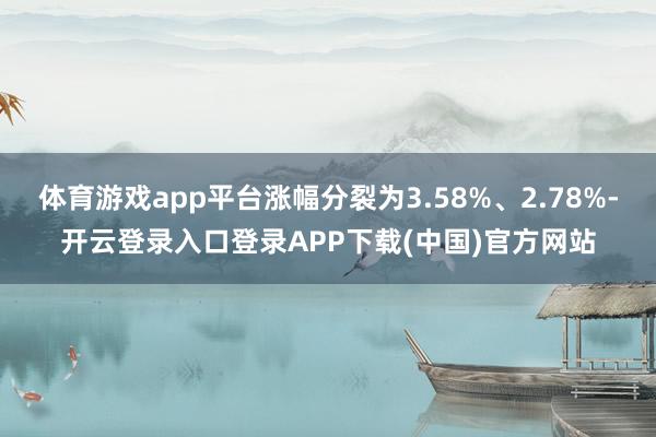体育游戏app平台涨幅分裂为3.58%、2.78%-开云登录入口登录APP下载(中国)官方网站