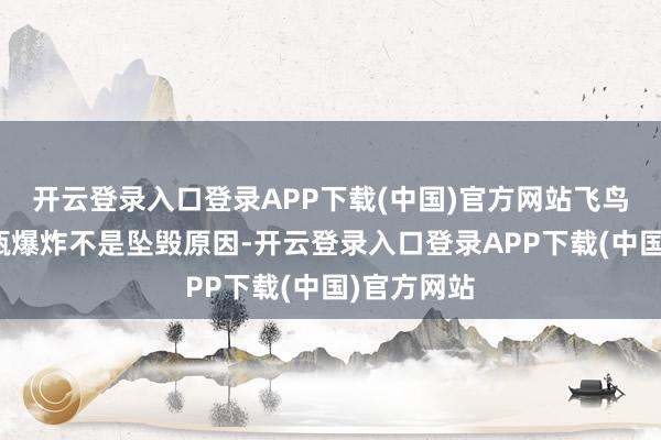 开云登录入口登录APP下载(中国)官方网站飞鸟撞击和煦瓶爆炸不是坠毁原因-开云登录入口登录APP下载(中国)官方网站