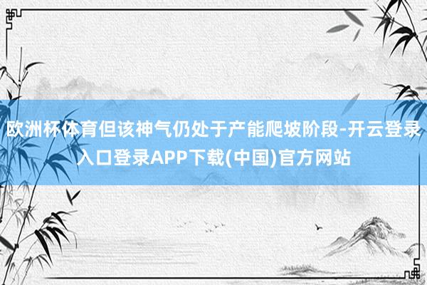 欧洲杯体育但该神气仍处于产能爬坡阶段-开云登录入口登录APP下载(中国)官方网站